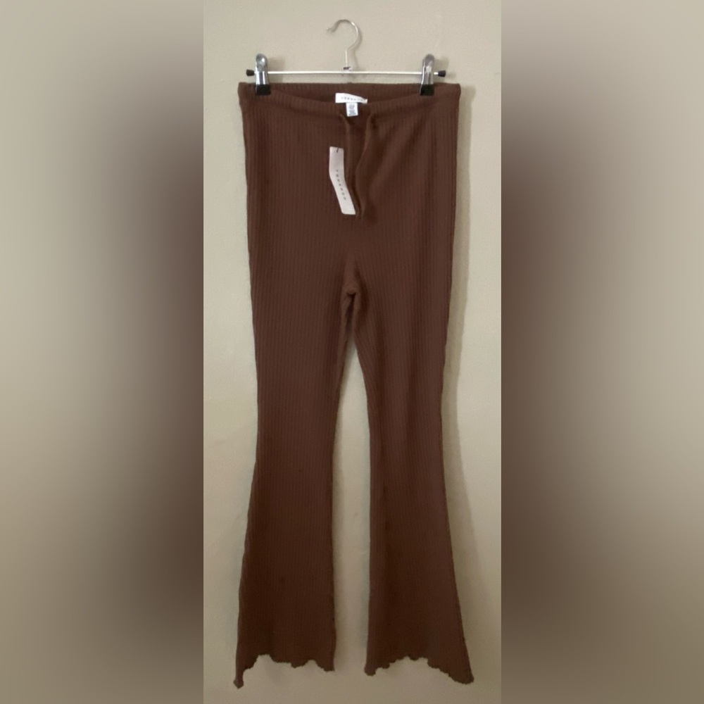 TOPSHOP Ribbed flare leggings